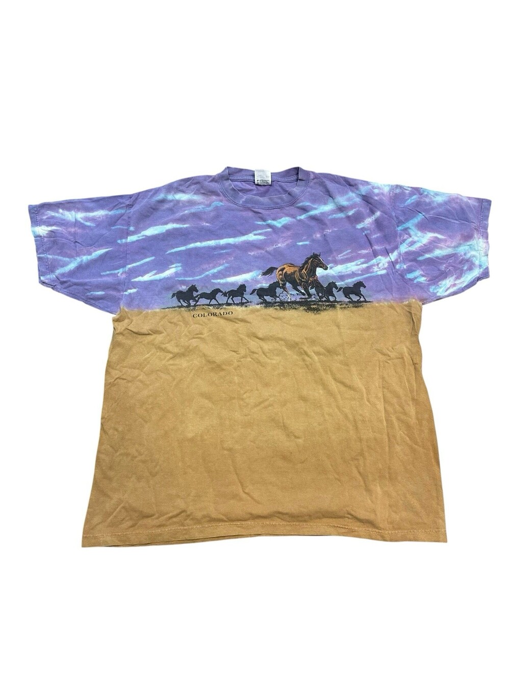 Anvil Pre-Shrunk Cotton Two Toned Colorado Horse Shirt Size 2XL